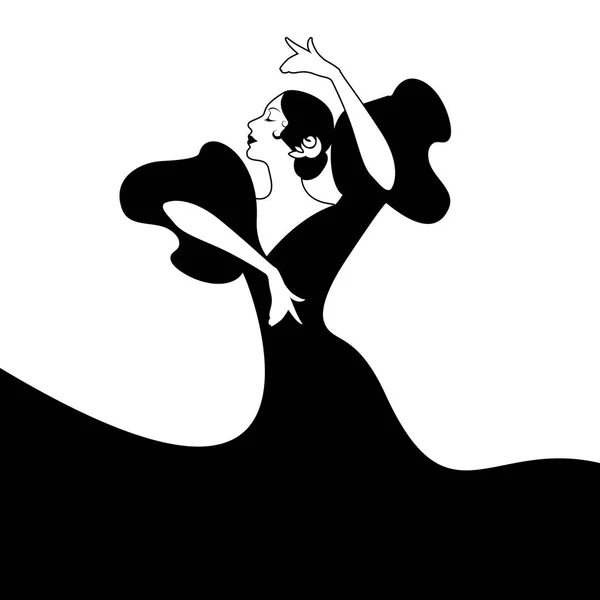 Bailarina de flamenco española. ilustración vectorial — Vector de stock