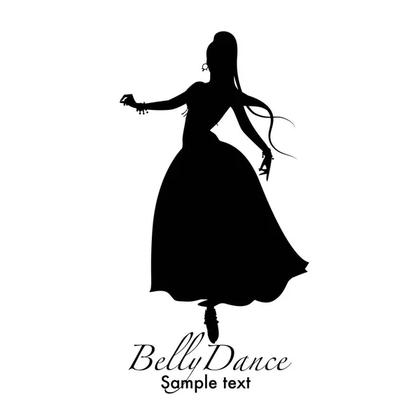 Hermosa silueta bailarina del vientre con ropa exótica — Vector de stock