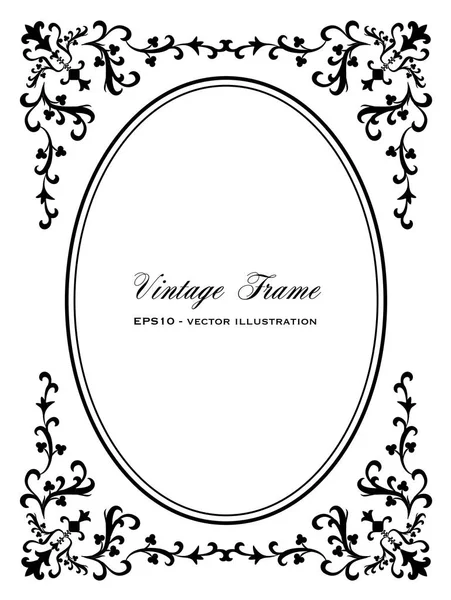 Retro ornamental oval frame. Vector Illustration — Stock Vector