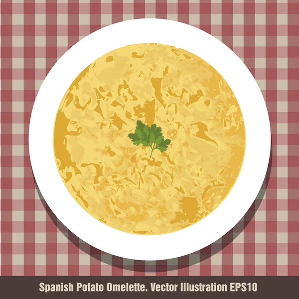 Tortilla de patata española. Típica 'Tortilla' española . — Vector de stock