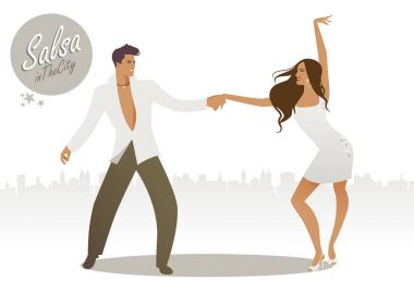 Salsa şehir. Dans latin müzik genç Çift