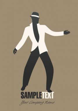 Man silhouette dancing jazz or latin music. Vector illustration clipart