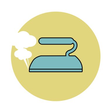 Logo tarzı retro özetliyor. Demir. Vektör çizim