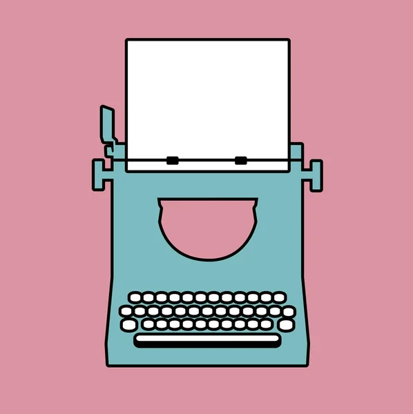 Логотип стиль ретро очертания. Пишущая машинка. Векторная миграция — стоковый вектор