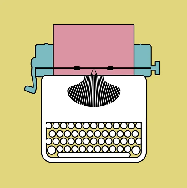 Logo estilo retro contornos. Uma máquina de escrever. Ilustração vetorial —  Vetores de Stock