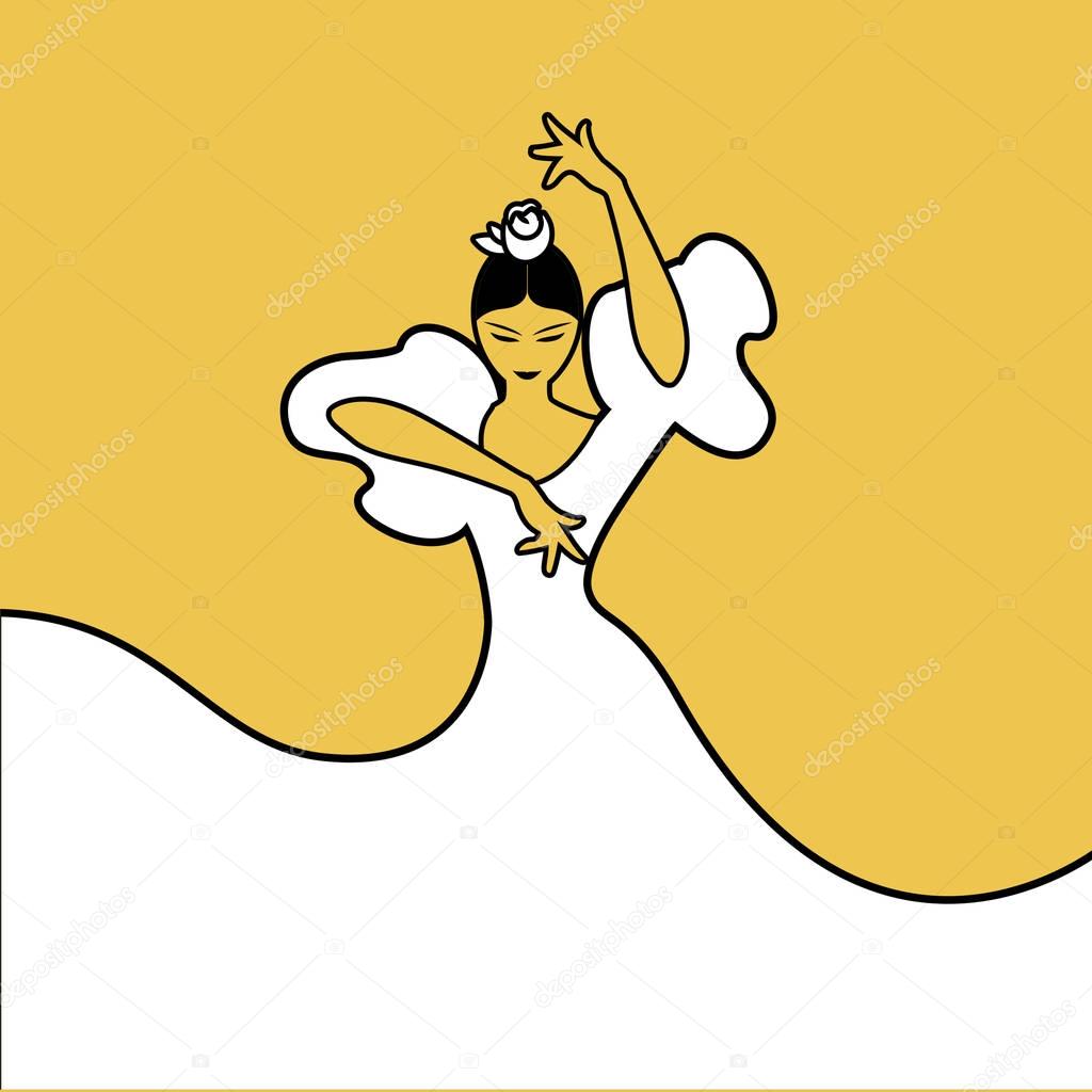 Spanish flamenco dancer. Vector Illustration
