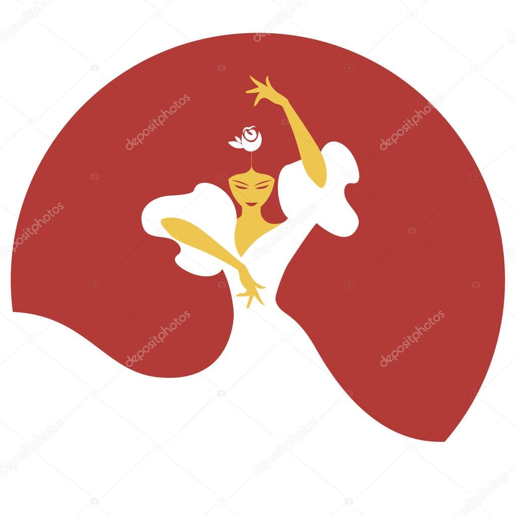 Spanish flamenco dancer. Vector Illustration