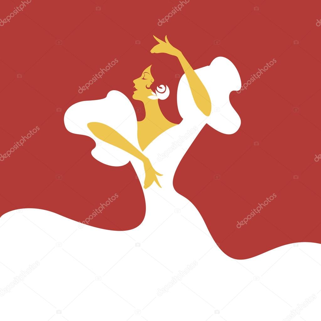 Spanish flamenco dancer. Vector Illustration