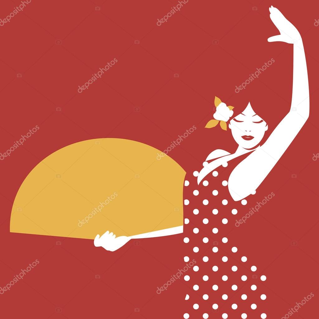 Spanish flamenco dancer. Vector Illustration