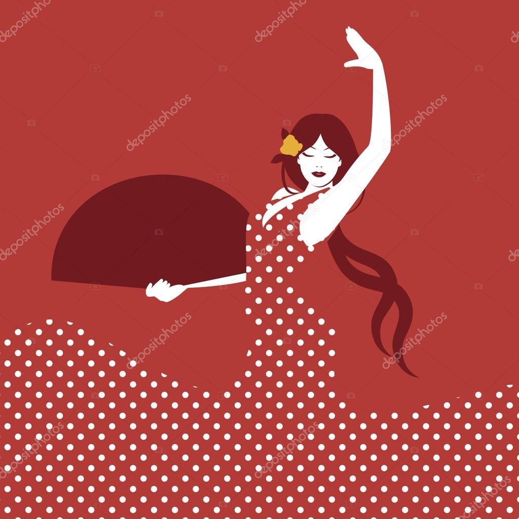 Spanish flamenco dancer. Vector Illustration