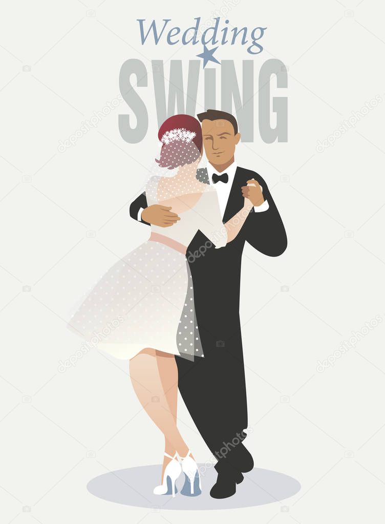 Wedding Dance. Bride and groom dancing 
