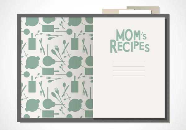 Kokbok med mammas recept. Vektorillustration — Stock vektor
