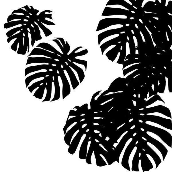 A Monstera sai. Fundo tropical. Ilustração vetorial — Vetor de Stock