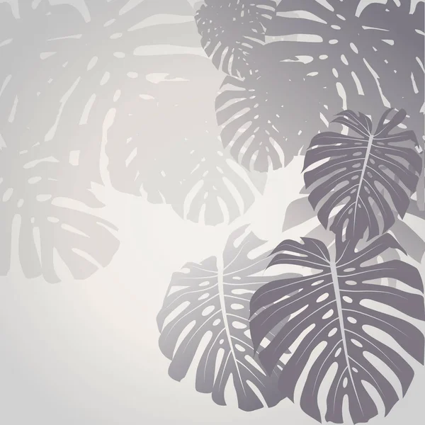 龟背竹的叶子。热带的背景。矢量图 — 图库矢量图片