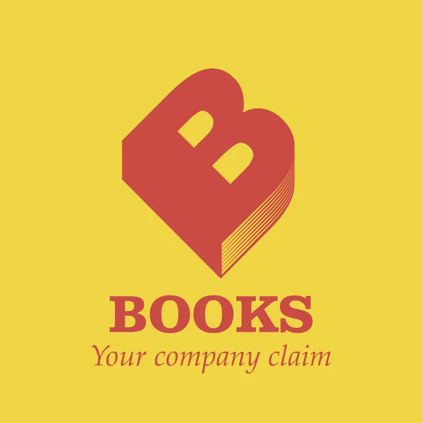 Logo Books. Carta B em forma de livro. Ilustração vetorial —  Vetores de Stock