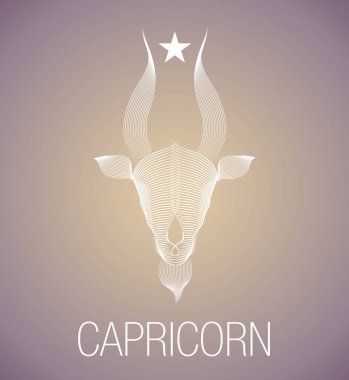 Zodyak işareti. Oğlak. Vektör çizim