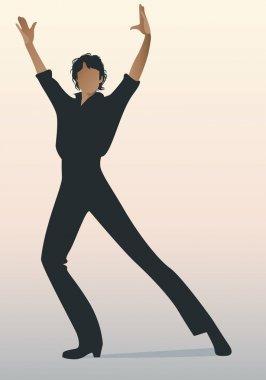 İspanyol flamenko dansçısı adam. Vektör çizim