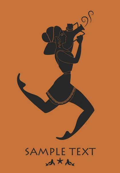 Antica Grecia ragazza che porta un'anfora. Silhouette — Vettoriale Stock