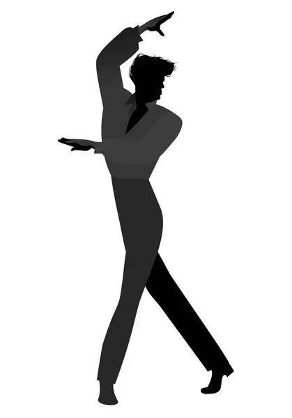 Silhouette dell'uomo ballerino di flamenco spagnolo. Illustrazione vettoriale — Vettoriale Stock