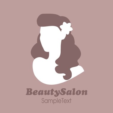 Güzellik Salonu simgesi. PIN ile ona çiçek kız silüeti 