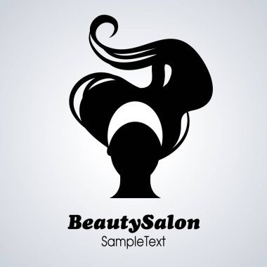 Güzellik Salonu simgesi. Uzun saçlı kadın silüeti
