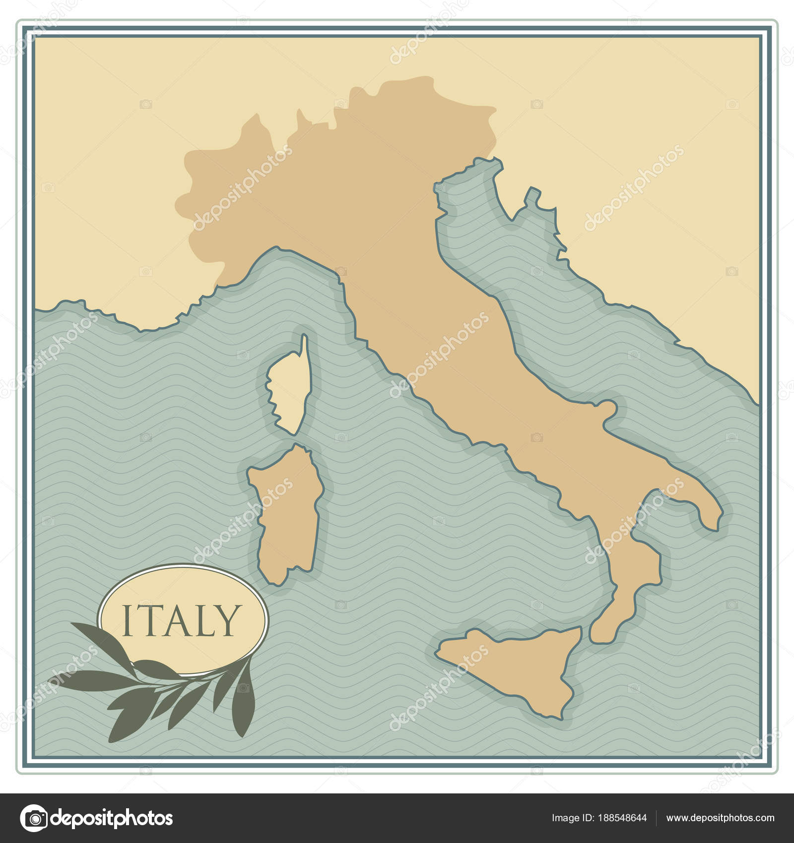 オリーブの枝 オリーブの葉とイタリアの地図 レトロなスタイル ストックベクター C Lainspiratriz オリーブの枝 オリーブの葉とイタリアの地図 レトロなスタイル ストックベクター C Lainspiratriz