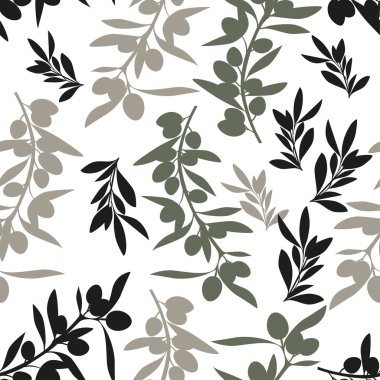 Seamless modeli zeytin dalı. Akdeniz Kültür simgesi