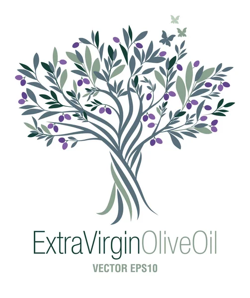 Olivo. Olio extravergine di oliva simbolo. Simbolo di cultura e cibo mediterraneo . — Vettoriale Stock