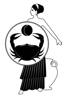 Zodyak antik Yunan tarzında. Kanser. 