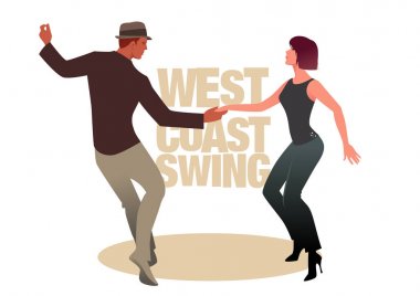 Young couple dancing swing. West Coast Style clipart