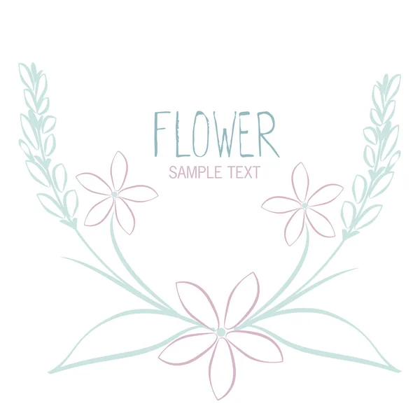 Verschiedene Blumen Und Blätter Bilden Einen Strauß Auf Weißem Hintergrund — Stockvektor