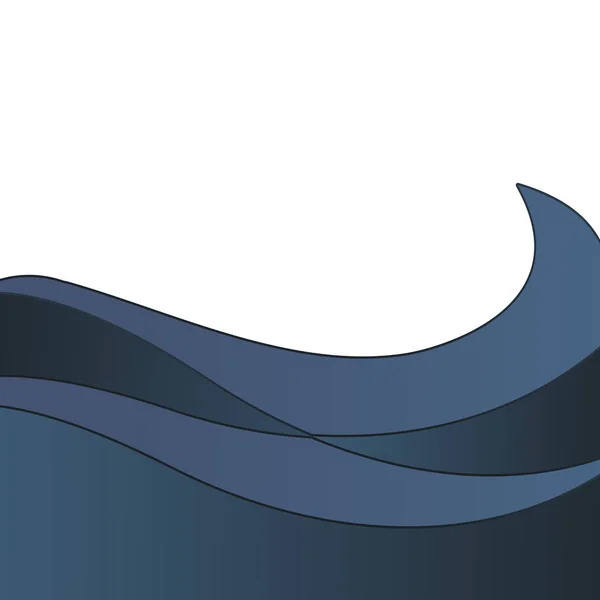 Metin için deniz dalgalarının arkaplan çizimi ve boş alan — Stok Vektör