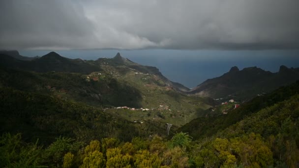 Bergketen in Anaga Natuurpark Op Tenerife, Canarische Eilanden, Spanje — Stockvideo