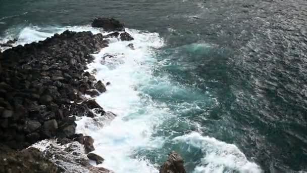 Breaking waves on the coast of Tenerife island, Îles Canaries, Océan Atlantique, Espagne — Video