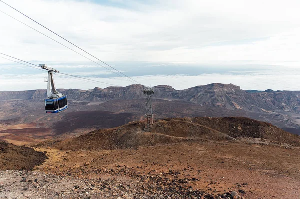 Kötélpálya a vulkán Teide, Tenerife-sziget - Kanári-Spanyolország — Stock Fotó