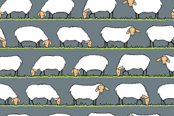 Sheeps naadloze patroon — Stockvector