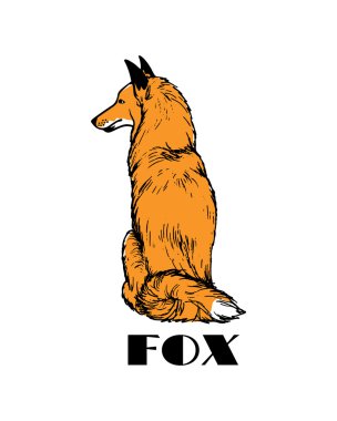 Elle çizilmiş oturma fox
