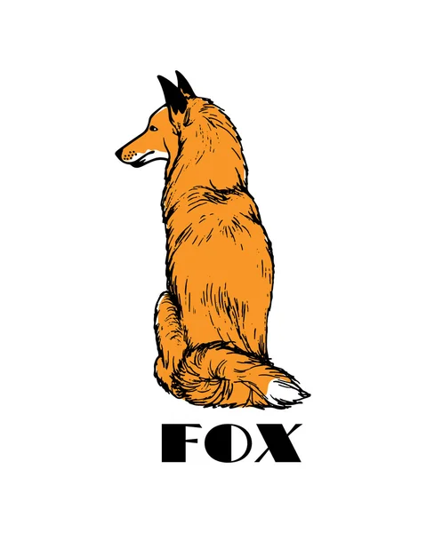 Ręka siedzący fox — Wektor stockowy