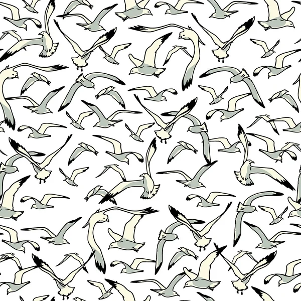 Sea gulls pattern — Stock Vector