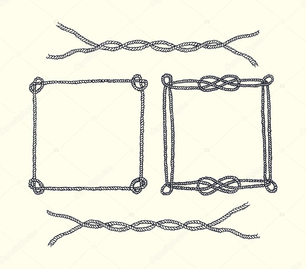Hand drawn rope frames and borders