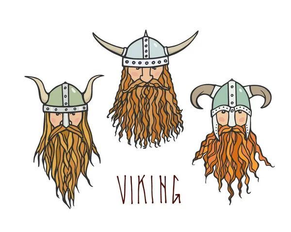 Vikings desenhados à mão —  Vetores de Stock