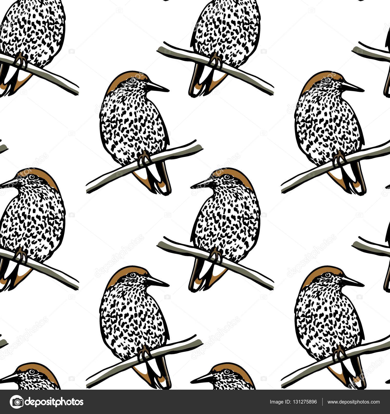 Modèle Sans Couture Doiseaux Image Vectorielle Ezhevica