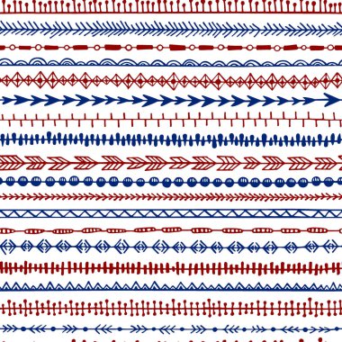 Etnik desen ile el çizilmiş öğeleri