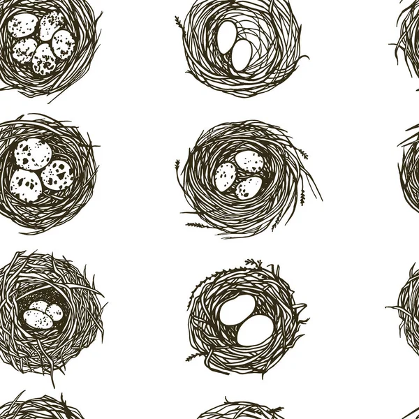 Patrón de nidos dibujado a mano — Archivo Imágenes Vectoriales