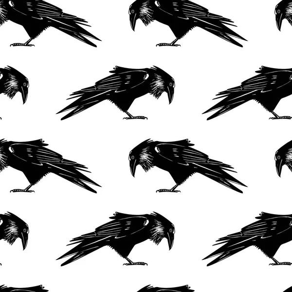 Ravens padrão sem costura — Vetor de Stock