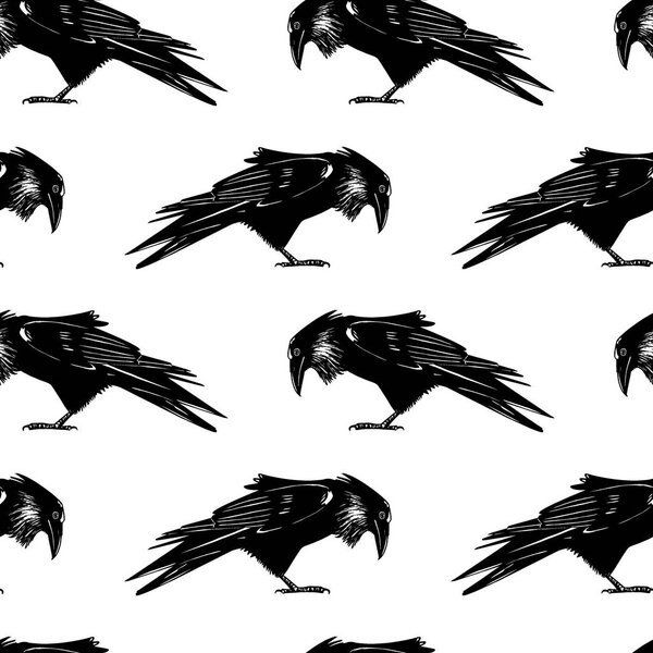 Ravens seamless pattern