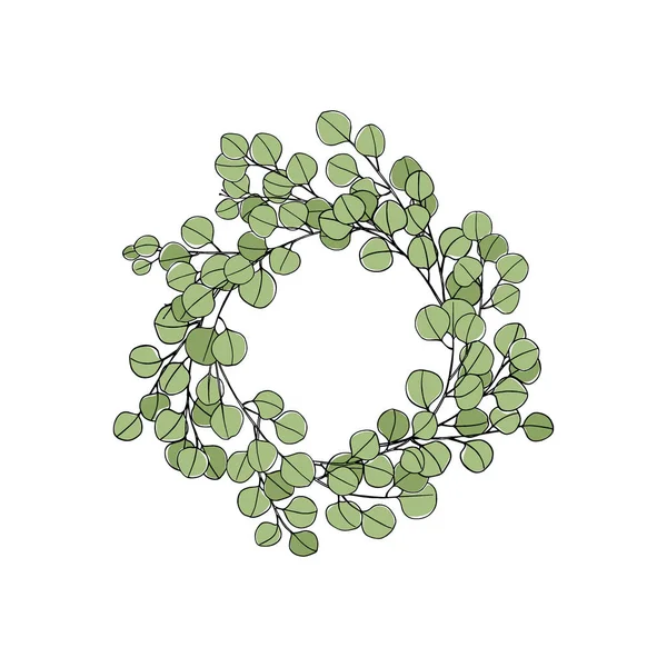 Marco floral de eucalipto — Vector de stock