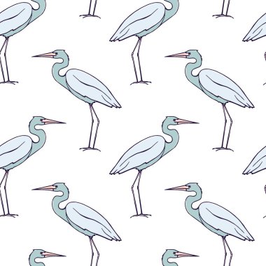 Balıkçıllar seamless modeli