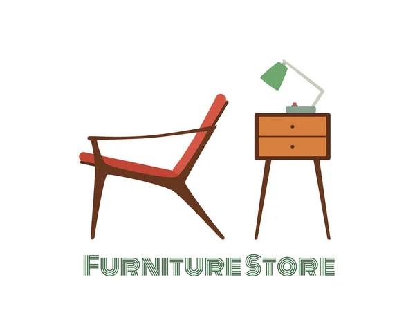 Muebles impresión tienda — Vector de stock