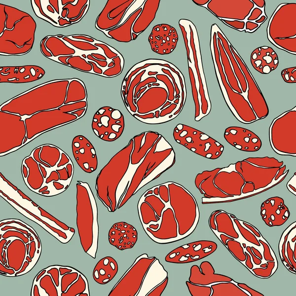 Carnes sem costura padrão —  Vetores de Stock